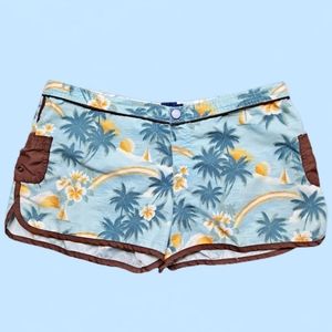 Y2K Roxy Hawaiian Print Shorts